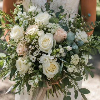 Bridal bouquet — real flowers, made to your palette — Lakeside Tent Co, Kelowna